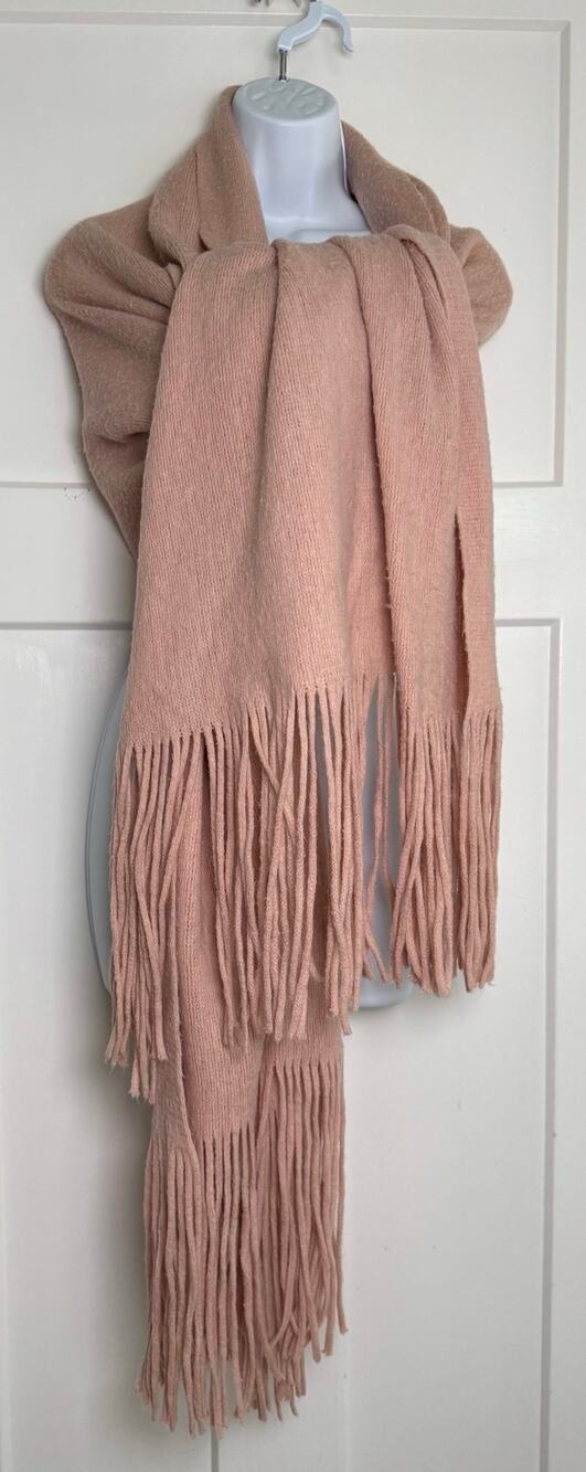 Free People Oversized Scarf Kolby Brushed Fringe Pink Wrap Cozy